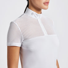 Load image into Gallery viewer, Cavalleria Toscana S/S Perforated Jacquard Jersey Zip Competition Shirt - CAD262
