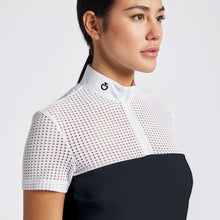 Load image into Gallery viewer, Cavalleria Toscana S/S Perforated Jacquard Jersey Zip Competition Shirt - CAD262
