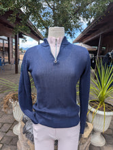 Load image into Gallery viewer, Cavalleria Toscana Women’s Sweater with Half Zip and Side Logo - MAD137
