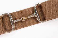 Load image into Gallery viewer, Ellany Toffee - 1.5&quot; Gold Snaffle Elastic Belt
